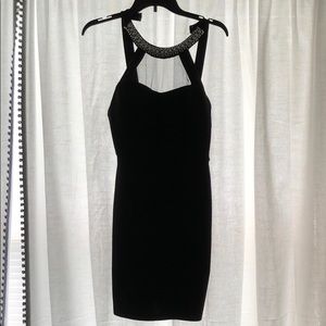 Pearl neckline Black Dress